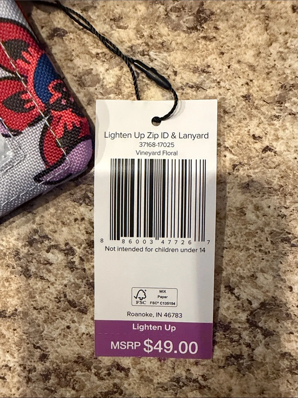 Vera Bradley Floral Gray  ID Holder NWT